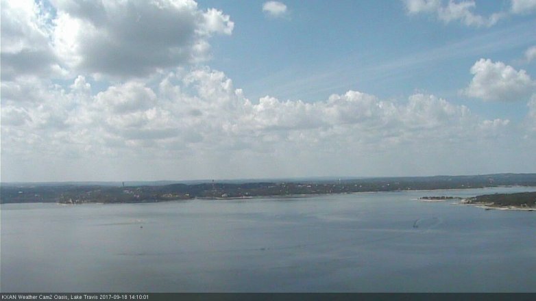 Lake Travis webcam, September 18, 2017 1:15 PM CT