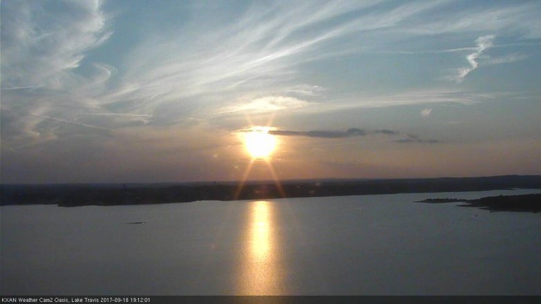 Lake Travis webcam, September 18, 2017 6:15 PM CT
