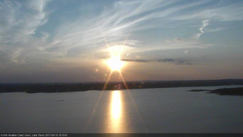 Lake Travis webcam, September 18, 2017 6:40 PM CT