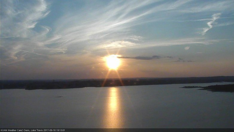 Lake Travis webcam, September 18, 2017 6:45 PM CT
