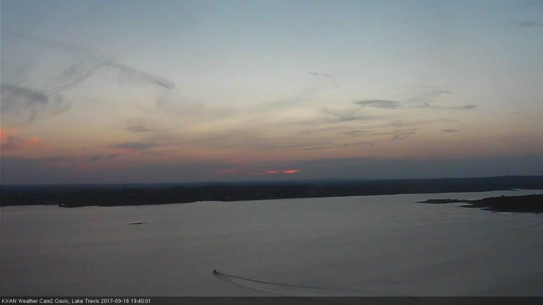 Lake Travis webcam, September 18, 2017 6:50 PM CT