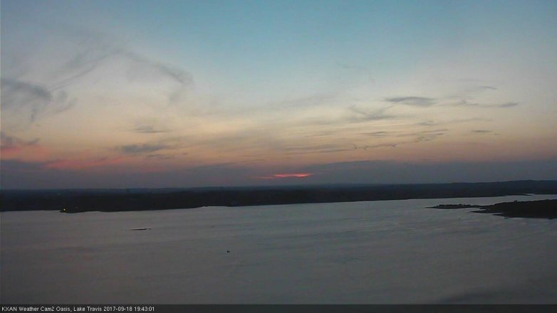 Lake Travis webcam, September 18, 2017 7:05 PM CT