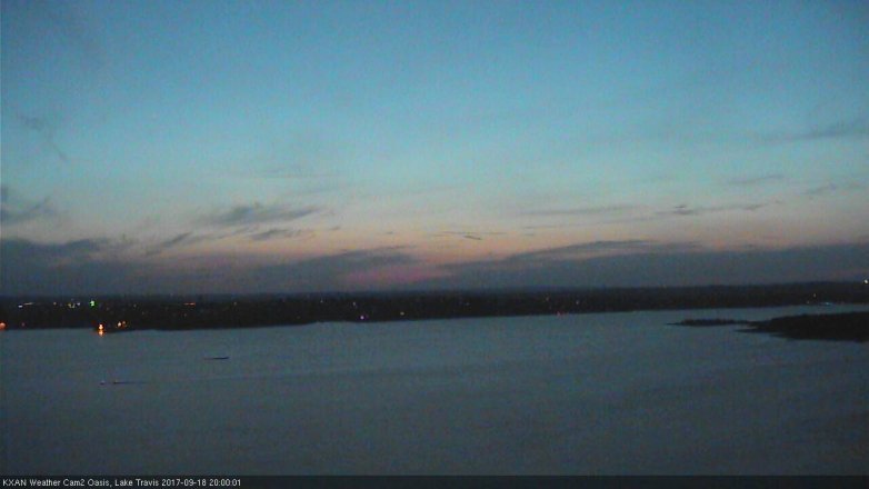 Lake Travis webcam, September 18, 2017 7:10 PM CT