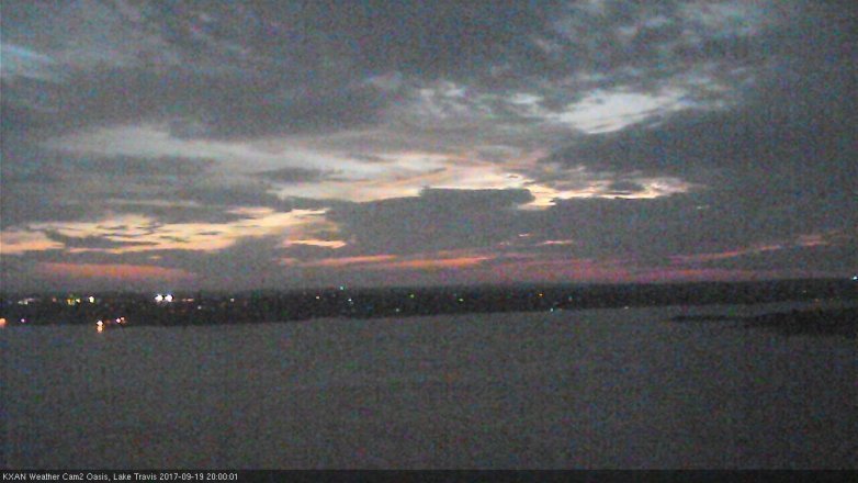 Lake Travis webcam, September 19, 2017 7:30 PM CT