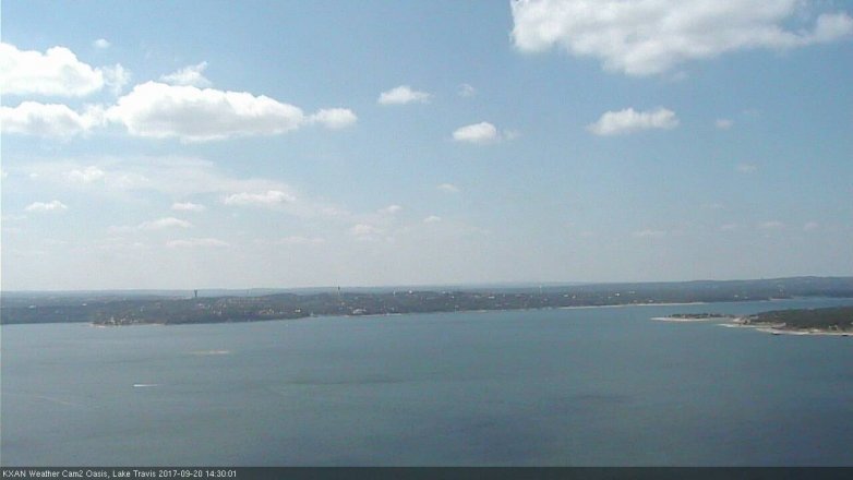 Lake Travis webcam, September 20, 2017 1:35 PM CT