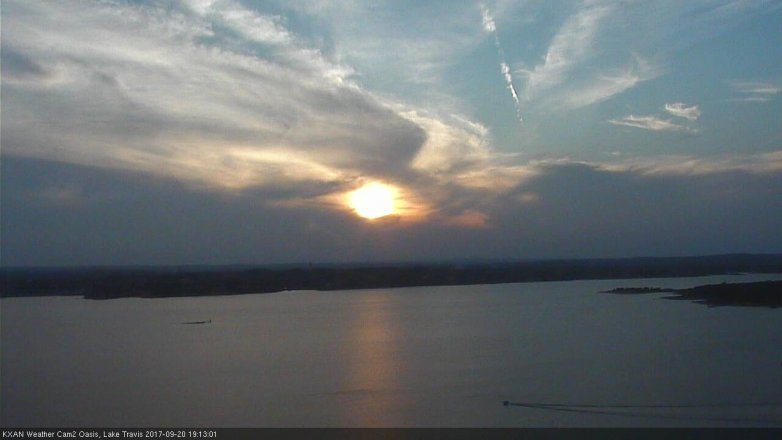 Lake Travis webcam, September 20, 2017 6:45 PM CT