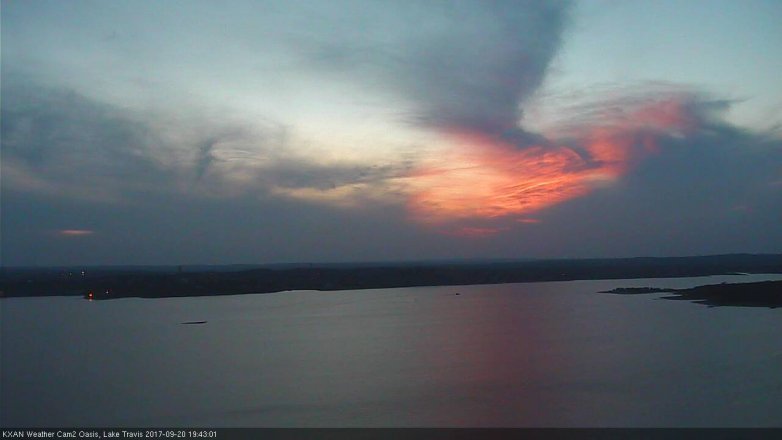 Lake Travis webcam, September 20, 2017 6:55 PM CT