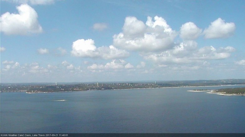 Lake Travis webcam, September 21, 2017 11:05 AM CT
