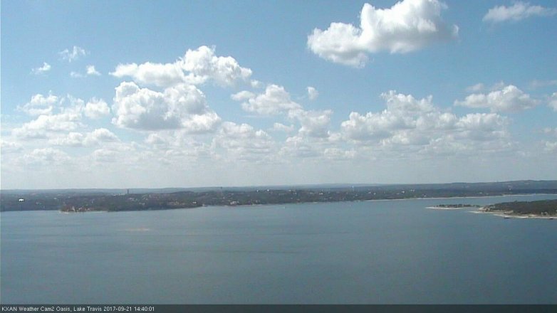 Lake Travis webcam, September 21, 2017 1:55 PM CT