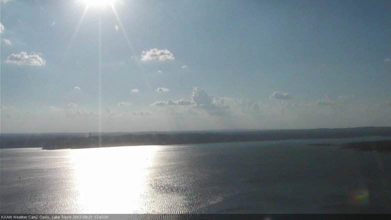 Lake Travis webcam, September 21, 2017 4:50 PM CT