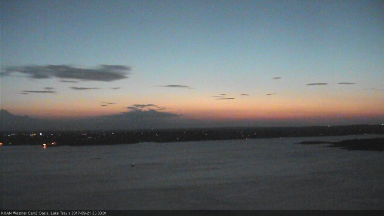 Lake Travis webcam, September 21, 2017 7:05 PM CT