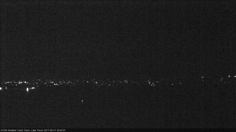 Lake Travis webcam, September 21, 2017 8:05 PM CT