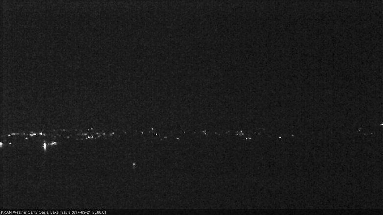 Lake Travis webcam, September 21, 2017 10:30 PM CT