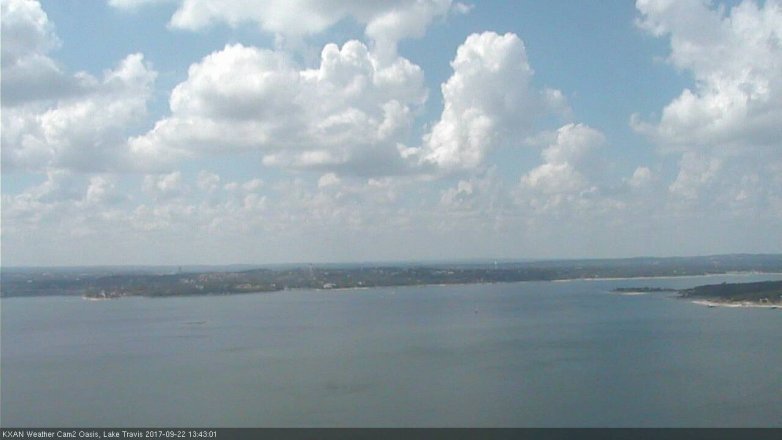 Lake Travis webcam, September 22, 2017 1:15 PM CT