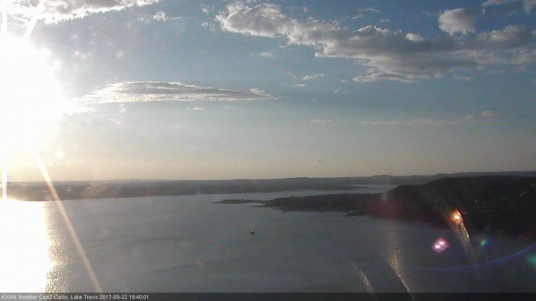 Lake Travis webcam, September 22, 2017 6:05 PM CT