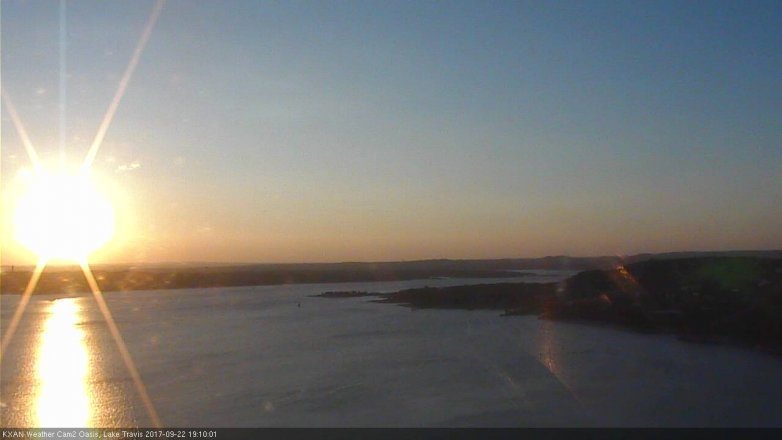 Lake Travis webcam, September 22, 2017 6:15 PM CT
