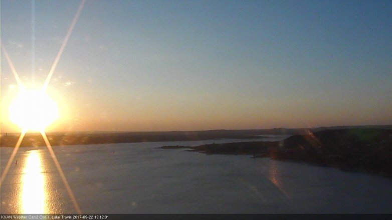 Lake Travis webcam, September 22, 2017 6:20 PM CT