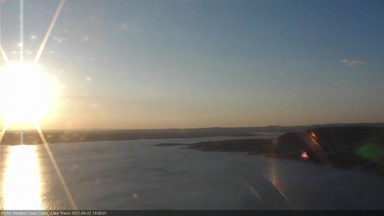 Lake Travis webcam, September 22, 2017 6:30 PM CT
