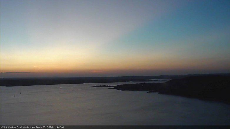 Lake Travis webcam, September 22, 2017 6:50 PM CT