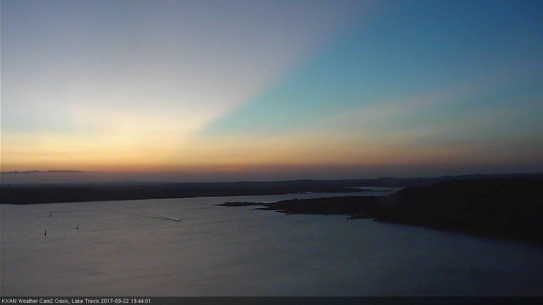 Lake Travis webcam, September 22, 2017 7:00 PM CT