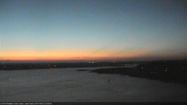 Lake Travis webcam, September 22, 2017 7:30 PM CT