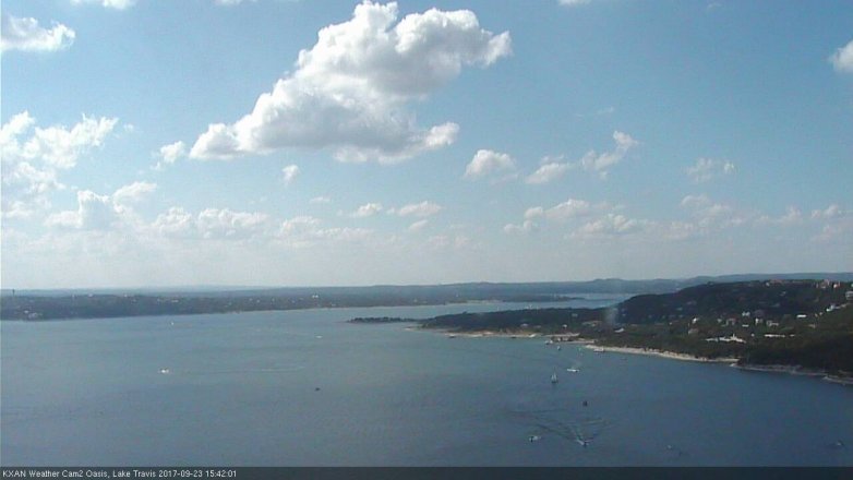 Lake Travis webcam, September 23, 2017 3:00 PM CT