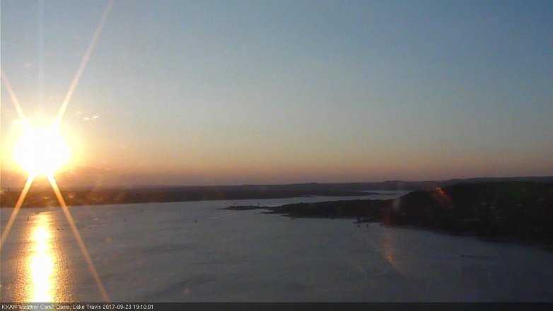 Lake Travis webcam, September 23, 2017 6:20 PM CT