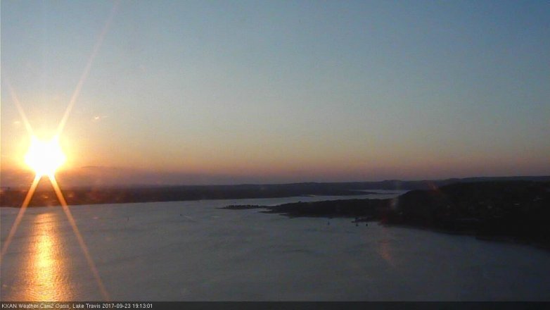 Lake Travis webcam, September 23, 2017 6:35 PM CT