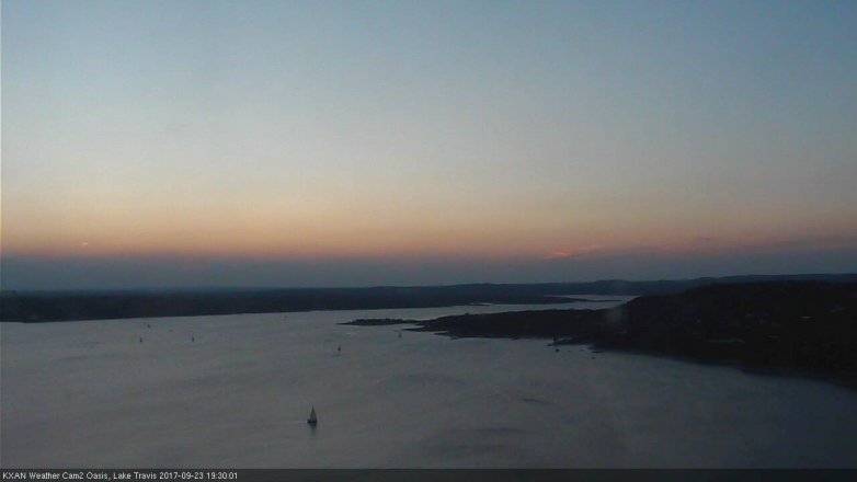 Lake Travis webcam, September 23, 2017 6:55 PM CT