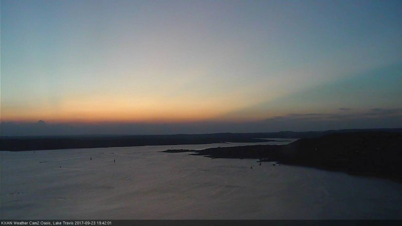 Lake Travis webcam, September 23, 2017 7:00 PM CT