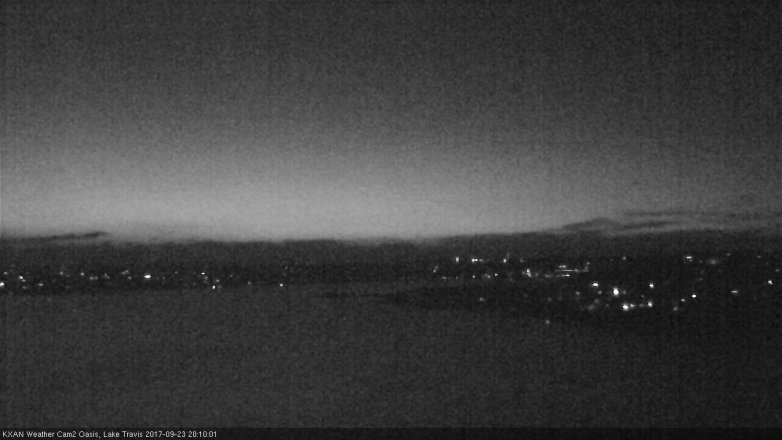 Lake Travis webcam, September 23, 2017 7:30 PM CT