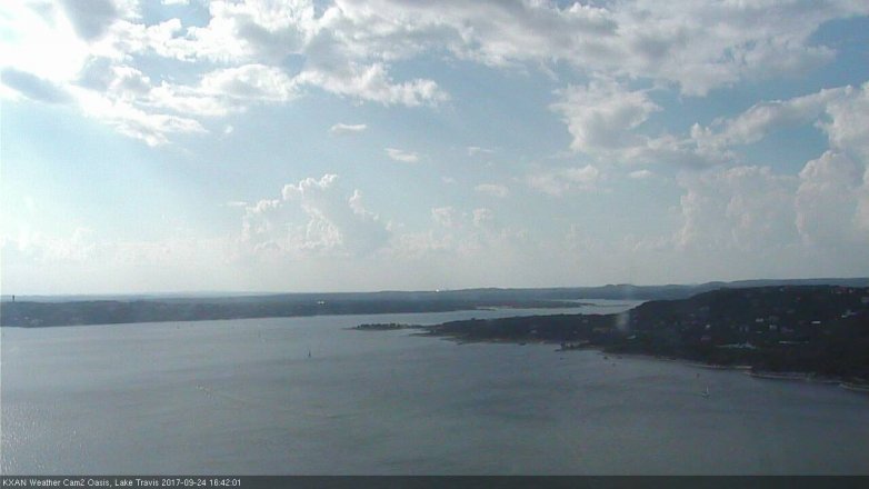 Lake Travis webcam, September 24, 2017 3:55 PM CT