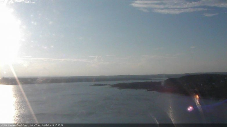 Lake Travis webcam, September 24, 2017 5:45 PM CT