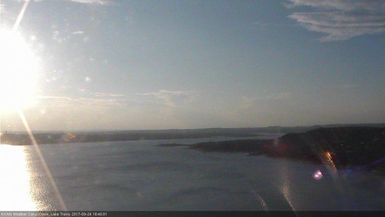 Lake Travis webcam, September 24, 2017 6:10 PM CT