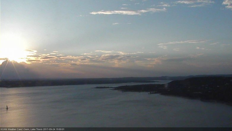 Lake Travis webcam, September 24, 2017 6:25 PM CT