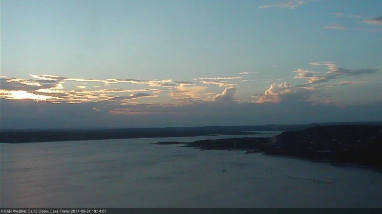 Lake Travis webcam, September 24, 2017 6:40 PM CT