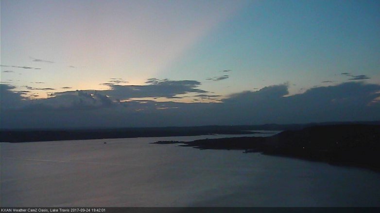 Lake Travis webcam, September 24, 2017 6:45 PM CT