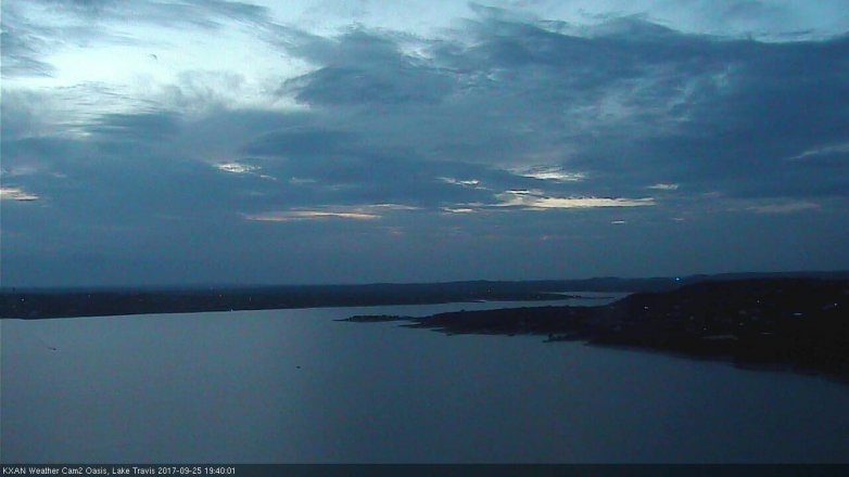Lake Travis webcam, September 25, 2017 6:45 PM CT