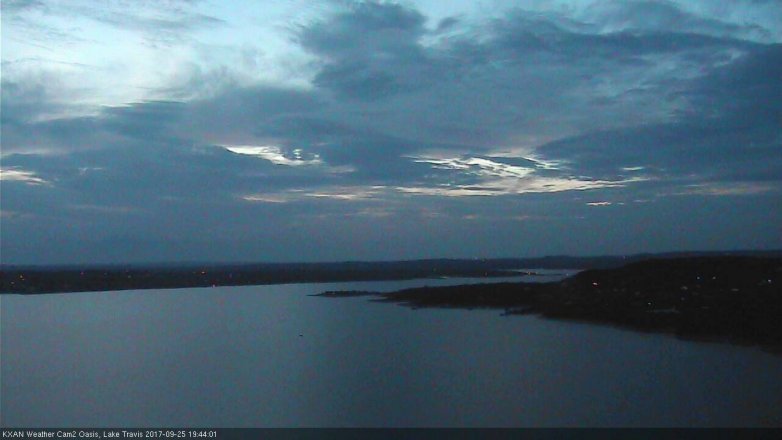 Lake Travis webcam, September 25, 2017 6:50 PM CT
