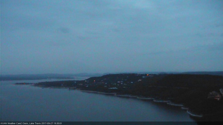 Lake Travis webcam, September 27, 2017 6:50 PM CT