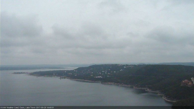 Lake Travis webcam, September 29, 2017 1:45 PM CT