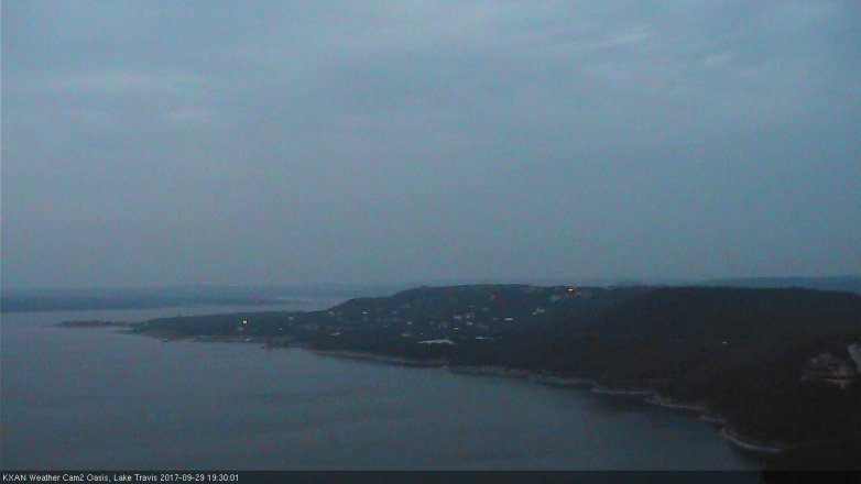 Lake Travis webcam, September 29, 2017 6:35 PM CT