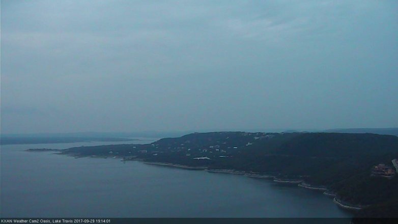 Lake Travis webcam, September 29, 2017 6:45 PM CT