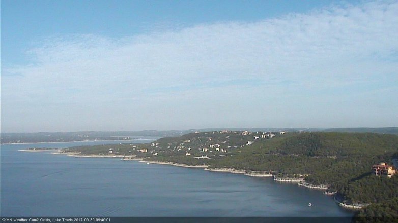Lake Travis webcam, September 30, 2017 9:00 AM CT
