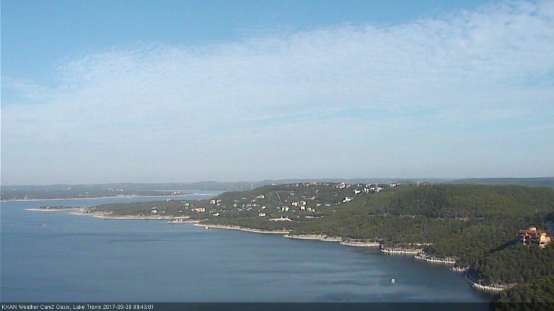 Lake Travis webcam, September 30, 2017 9:10 AM CT