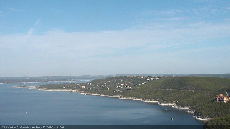 Lake Travis webcam, September 30, 2017 9:40 AM CT