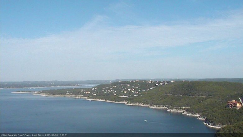 Lake Travis webcam, September 30, 2017 9:55 AM CT