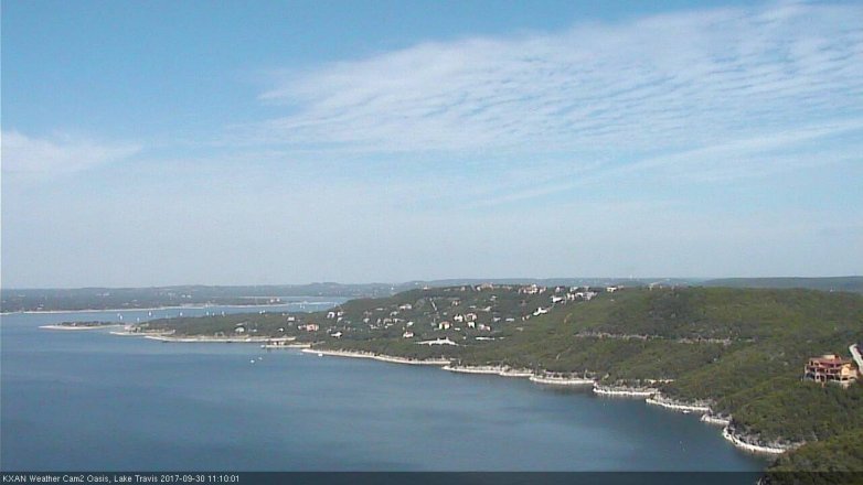 Lake Travis webcam, September 30, 2017 10:25 AM CT