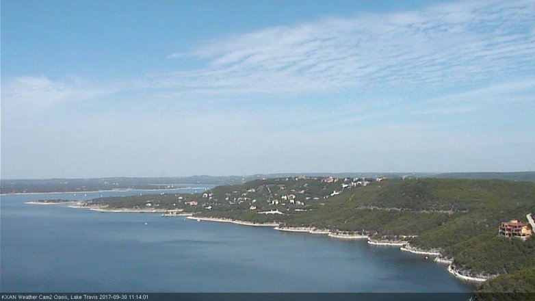 Lake Travis webcam, September 30, 2017 10:45 AM CT