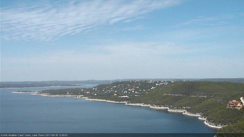 Lake Travis webcam, September 30, 2017 11:15 AM CT
